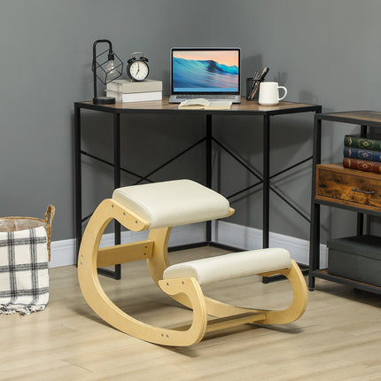 Ergonomischer Kniestuhl für Haltung, Schaukeldesign, Cremefarben