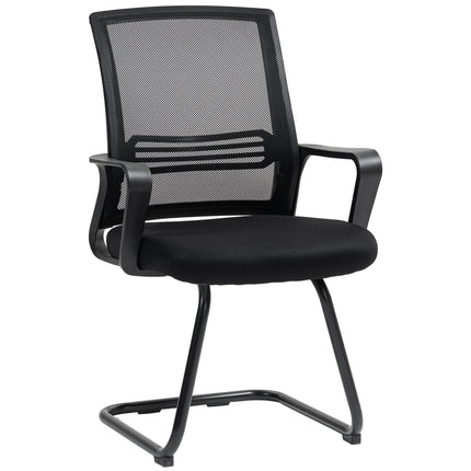 Chaise ergonomique en maille, mousse, pieds en métal, noire
