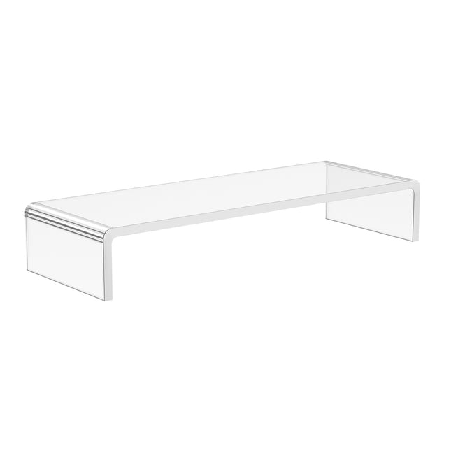 Ergonomischer Monitorständer aus Acryl, transparent, 53x19x9cm