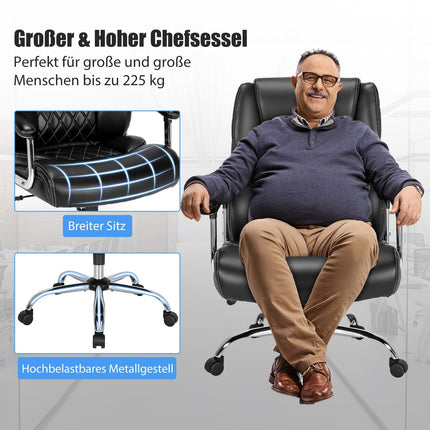 Chaise de bureau ergonomique, capacité de charge de 225 kg, inclinaison réglable