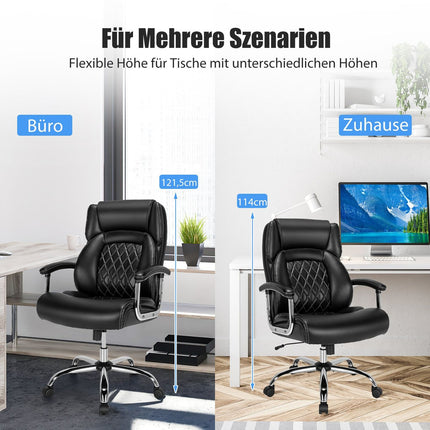 Chaise de bureau ergonomique, capacité de charge de 225 kg, inclinaison réglable