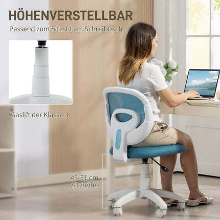 Ergonomischer Bürostuhl, Höhenverstellbar, Blaues Netzgewebe