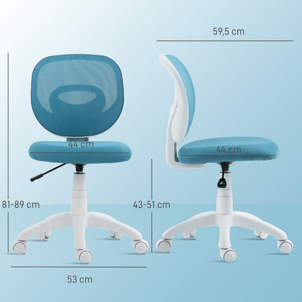 Ergonomischer Bürostuhl, Höhenverstellbar, Blaues Netzgewebe