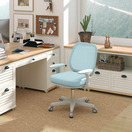 Chaise de bureau ergonomique, hauteur réglable, verte, pivotante à 360°