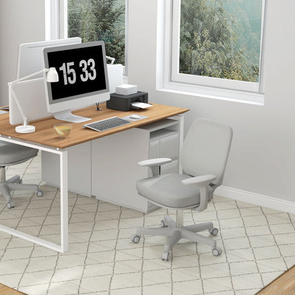 Chaise de bureau ergonomique, hauteur réglable, grise, pivotante à 360°