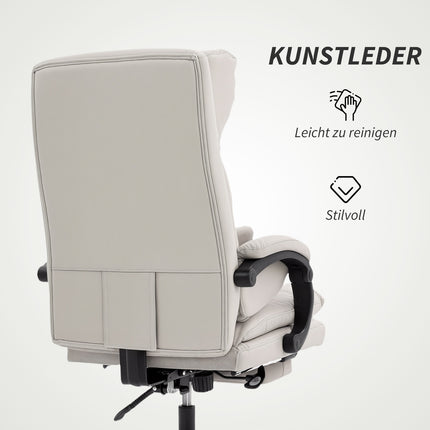 Ergonomischer Bürostuhl, verstellbar, Lordosenstütze, Hellgrau