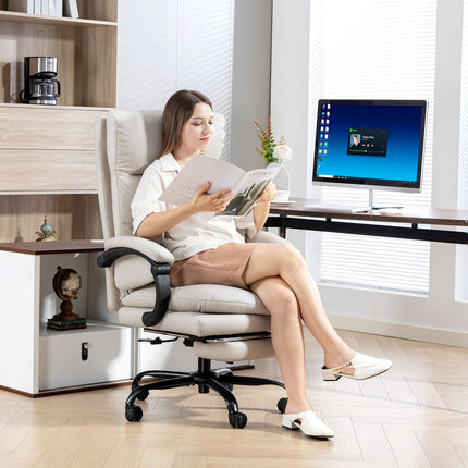 Ergonomischer Bürostuhl, verstellbar, Lordosenstütze, Hellgrau