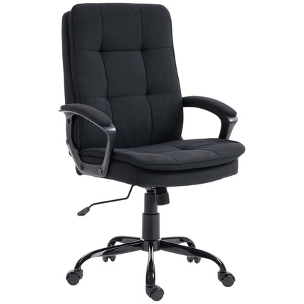Chaise de bureau ergonomique, tissu noir, hauteur réglable, rembourrée