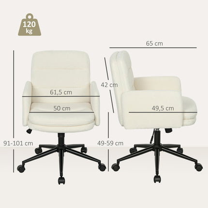 Ergonomischer Bürostuhl, Stoffbezug, verstellbar, Cremefarben