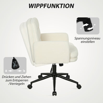 Ergonomischer Bürostuhl, Stoffbezug, verstellbar, Cremefarben