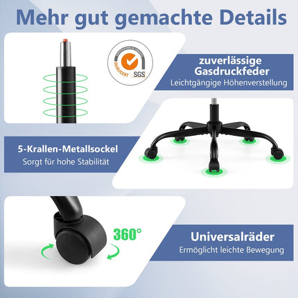 Chaise de bureau ergonomique avec appui-tête et repose-pieds réglables
