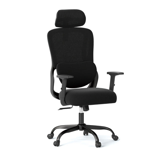 Chaise de bureau ergonomique avec appui-tête et soutien lombaire réglables