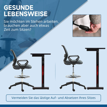 Chaise de bureau ergonomique avec accoudoirs et repose-pieds réglable