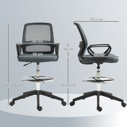 Chaise de bureau ergonomique avec accoudoirs et repose-pieds réglable