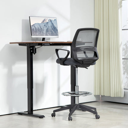 Chaise de bureau ergonomique avec accoudoirs et repose-pieds réglable