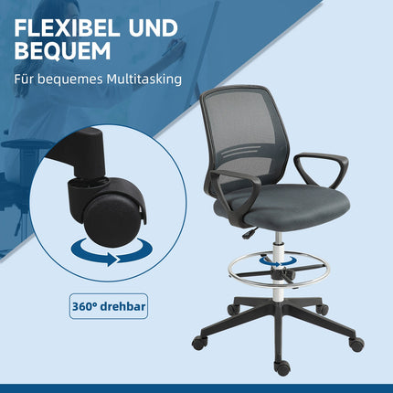 Chaise de bureau ergonomique avec accoudoirs et repose-pieds réglable