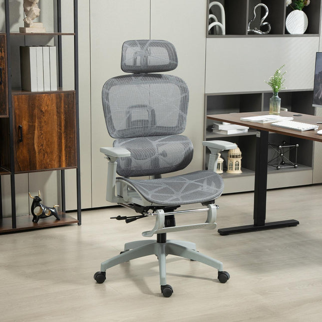 Chaise de bureau ergonomique avec repose-pieds et dossier inclinable