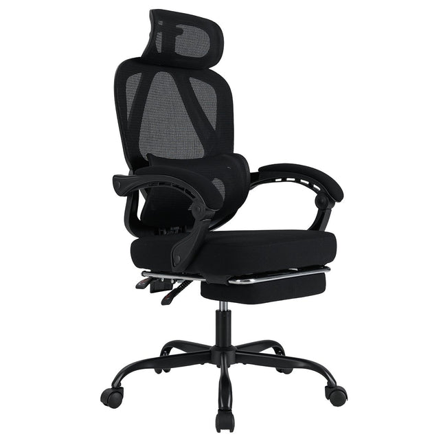 Chaise de bureau ergonomique avec repose-pieds et dossier réglable