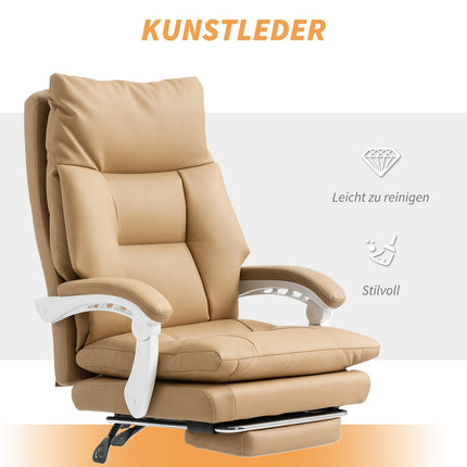 Ergonomischer Bürostuhl mit Lordosenstütze, neigbar, hellbraun