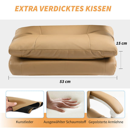 Ergonomischer Bürostuhl mit Lordosenstütze, neigbar, hellbraun