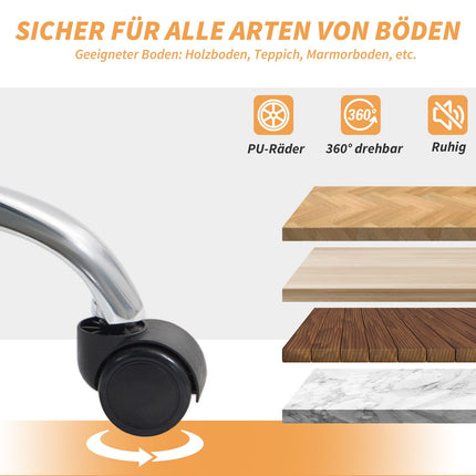 Ergonomischer Bürostuhl mit Lordosenstütze, neigbar, hellbraun