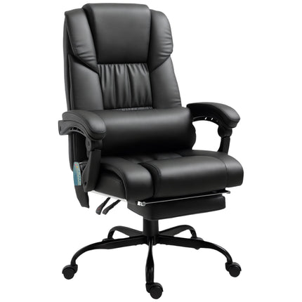 Fauteuil de bureau ergonomique avec fonction massage et repose-pieds, noir