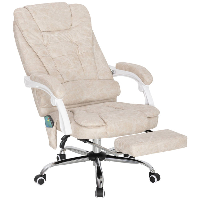 Fauteuil de bureau ergonomique avec fonction massage, inclinaison et repose-pieds