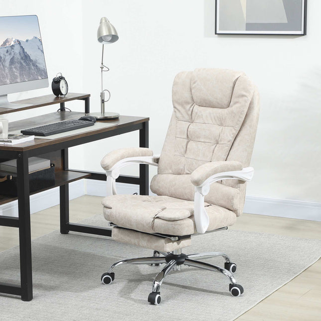Fauteuil de bureau ergonomique avec fonction massage, inclinaison et repose-pieds