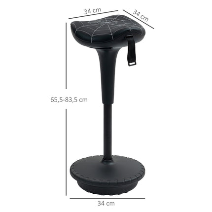 Ergonomischer Stehhocker mit verstellbarer Höhe, Schwarz