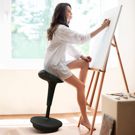 Ergonomischer Stehhocker mit verstellbarer Höhe, Schwarz