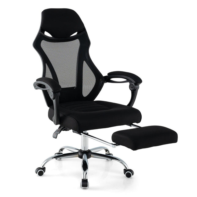 Chaise de bureau ergonomique en maille avec repose-pieds et fauteuil de direction à dossier inclinable réglable en hauteur