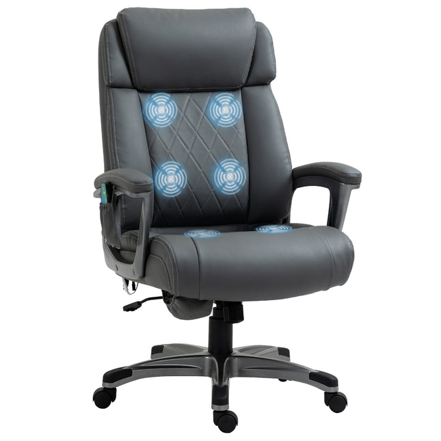 Ergonomischer Bürostuhl in grauem Kunstleder mit Massage