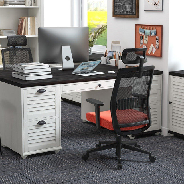 Chaise de bureau ergonomique avec dossier, support lombaire et appui-tête 3D confortable jusqu'à 180 kg
