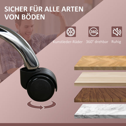 Ergonomischer Bürostuhl mit Massagefunktion, Fußstütze, drehbar, rollbar, pink