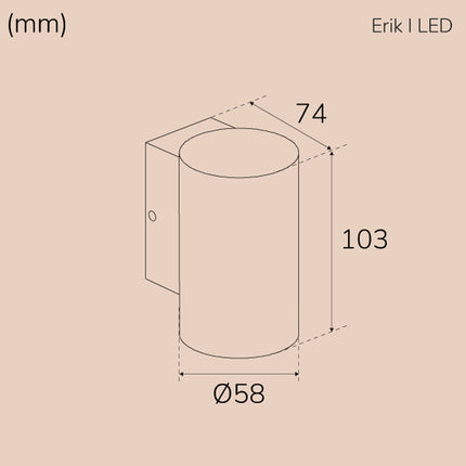 Erik I Wandleuchte LED IP65 3000K 2W 293lm Anthrazit