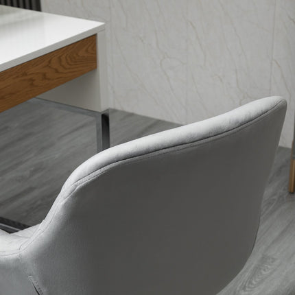 Fauteuil De Direction Chaise De Bureau Réglable En Hauteur, Polyester, Mousse, Métal, Nylon, Gris, 59X58X80-90Cm