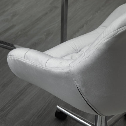Fauteuil De Direction Chaise De Bureau Réglable En Hauteur, Polyester, Mousse, Métal, Nylon, Gris, 59X58X80-90Cm