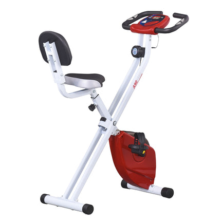 Vélo D'Appartement Vélo D'Appartement Avec 8 Niveaux De Résistance Magnétique Réglable, Réglable En Hauteur Acier Rouge + Blanc 43 X 97 X 109 Cm