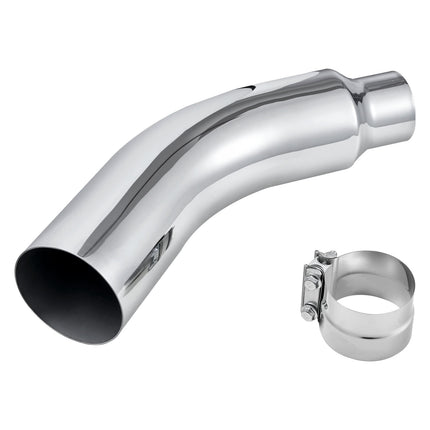 Exhaust Tip Elbow, Chrome, 4 In Inlet, 6 In Outlet, Clamp