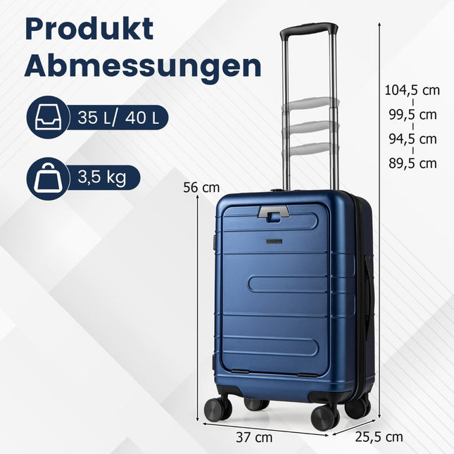 Erweiterbarer 20" leichter PC-Hartschalenkoffer mit USB-Anschluss