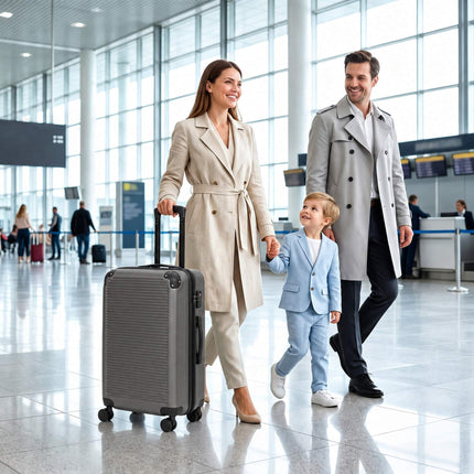 Valise extensible à roulettes de 66 cm en ABS avec serrure TSA, gris foncé