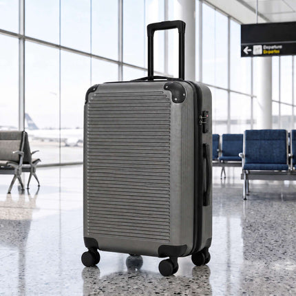 Valise extensible à roulettes de 66 cm en ABS avec serrure TSA, gris foncé