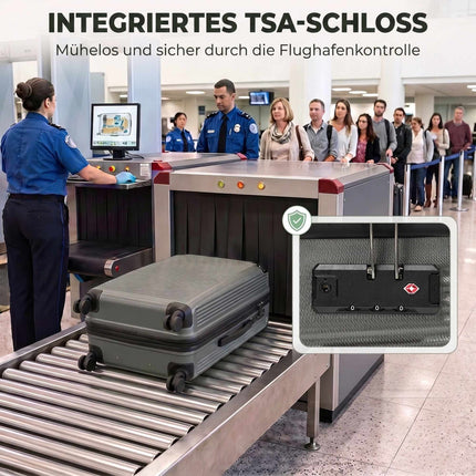 Valise extensible à roulettes de 66 cm en ABS avec serrure TSA, gris foncé