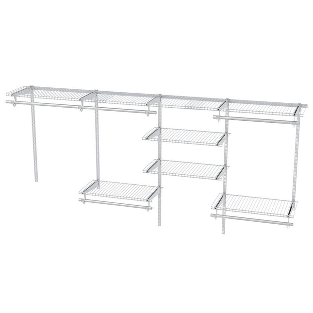 Erweiterbares Schrank-Organizer-System, 122–244 cm, Weiß