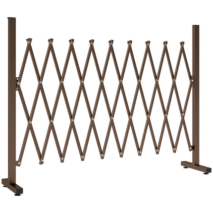 Clôture de jardin extensible, aluminium-fer, marron, 31-250 cm