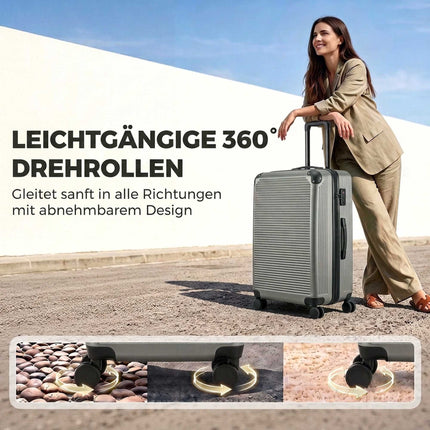 Valise rigide extensible, 77 cm, gris foncé, serrure TSA