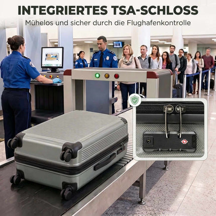 Valise rigide extensible, 77 cm, gris foncé, serrure TSA