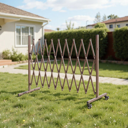 Expandable Safety Barrier 10 ft, Foldable, Locking Casters