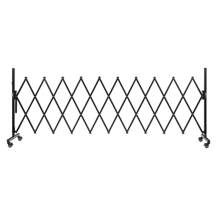 Expandable Safety Barrier 11 Ft, Folding, Locking Casters