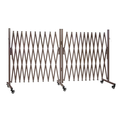 Expandable Safety Barrier 8.18m, Rotatable, Locking Casters